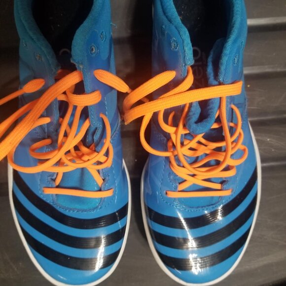 Adidas, Soccer, Metal Cleats Shoes, Sports Blue Orange, Size 5.5 Football, Track - Picture 2 of 3